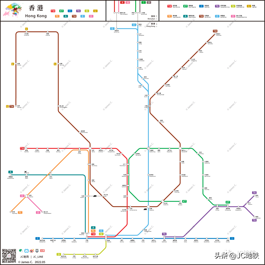 香港地铁线路图2022（香港地铁运营时间及票价表）