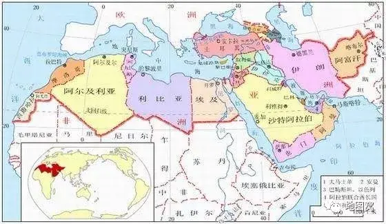 中东有哪些国家（世界地图中东地区地图）