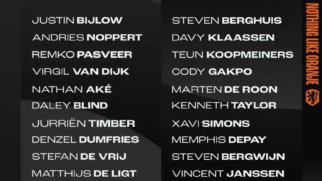荷兰足球队队员名单（荷兰足球队世界排名）